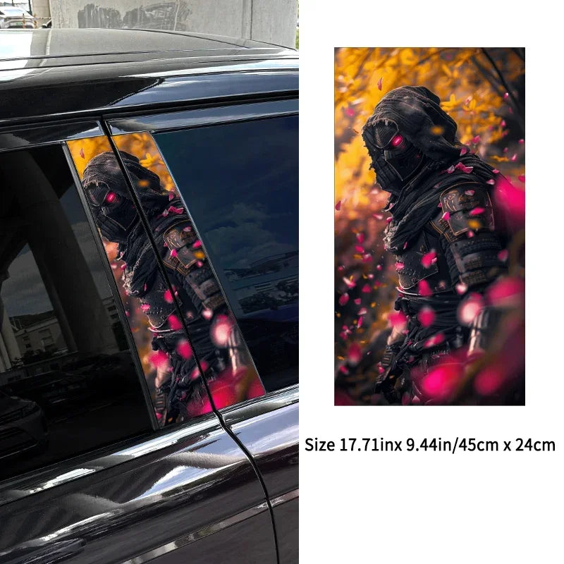 1pc/2pcs JDM Ninja Car Stickers Car B-pillar Vinyl Decals Waterproof Auto Center Pillar Sticker Cover Scratches Vehicle Decor