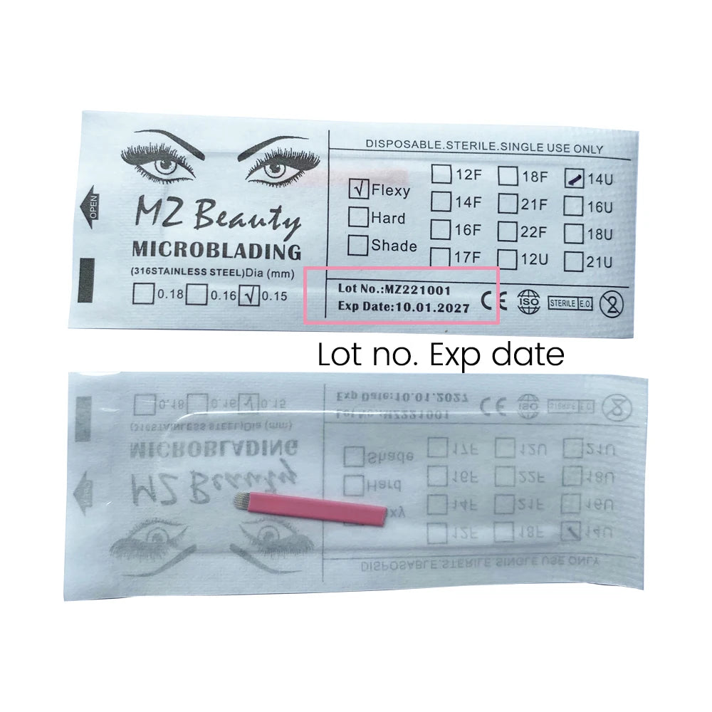Disposable Eyelash Brushes Kits Microblading Needles Dia 0.15MM Micro Tebori Blades Tattoo Eyebrow Supplies Makeup Applicators