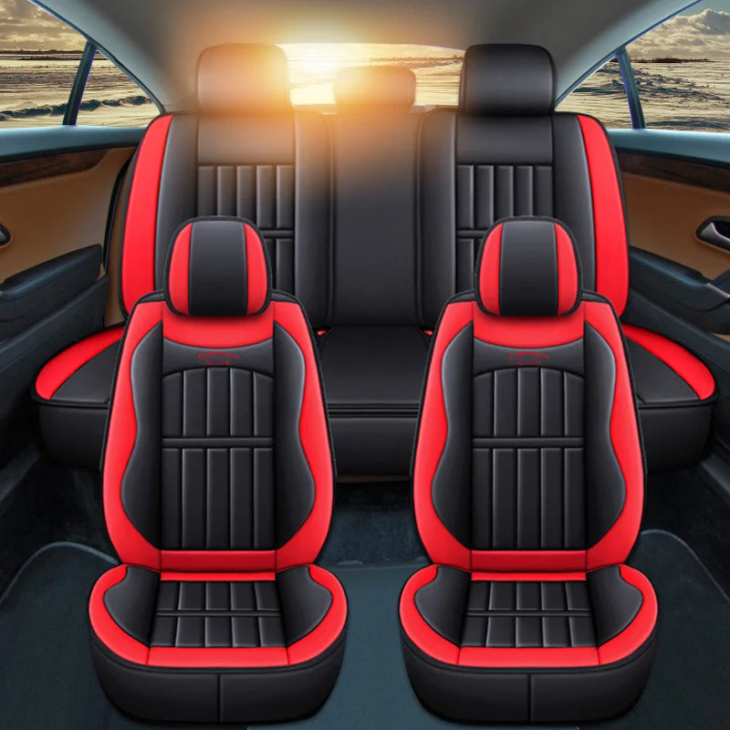 Car Seat Covers For 5 SEAT Pu Leather Seats Cover Full Set Seat Cushion Cover Front Rear Seat Cover Universal SUV Trucks