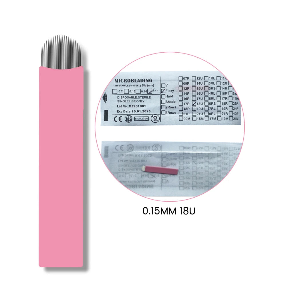 Disposable Eyelash Brushes Kits Microblading Needles Dia 0.15MM Micro Tebori Blades Tattoo Eyebrow Supplies Makeup Applicators