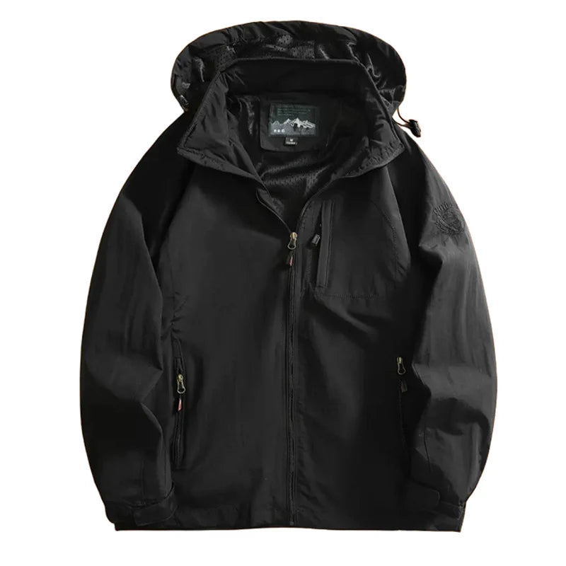 Autumn Men's Hiking Waterproof Jackets Men Outdoor Quick Dry Sports Climbing Hooded Coats Men Breathable Windbreaker Jackets 5XL