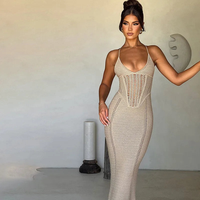 Sexy Cover Up Bikini Women Swimsuit Cover-up Beach Bathing Suit Beach Wear Knitting Swimwear Mesh Beach Dress Tunic Robe