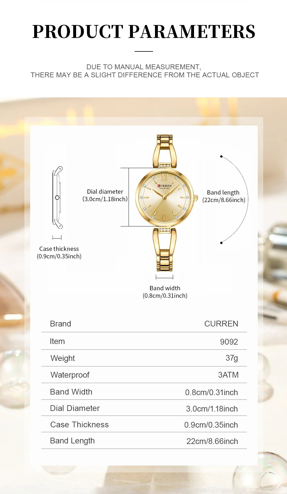CURREN Brand Retro Quartz Watch Classic Roman Scale Ladies Bracelet Watches Women High Quality Wristwatch Vintage Female Clock