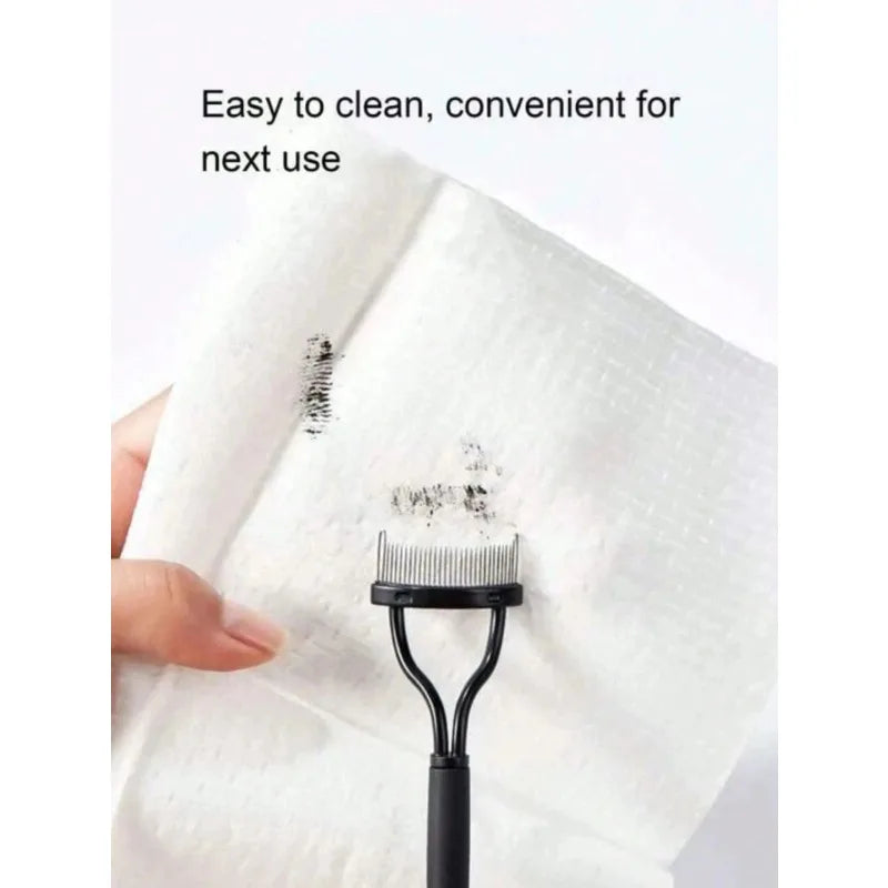 1/2Pcs Ergonomic Eyelash Comb Separator - Curved Comb Belt with Dust Cover Clear Root Styling Tool for Eyelashes