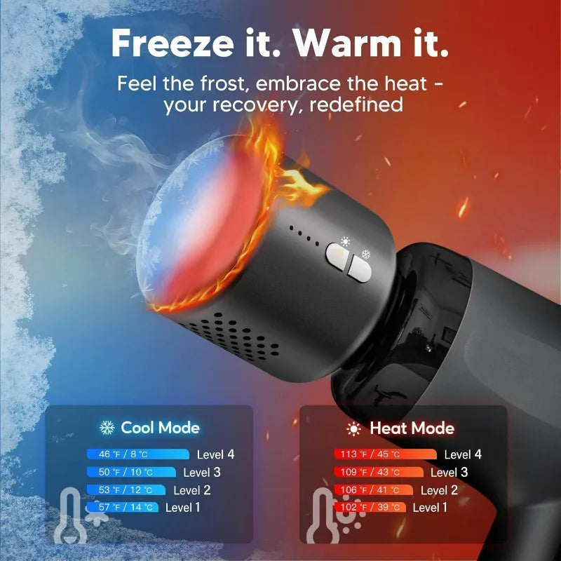 Electric Deep Tissue Massage Gun Mini Cold Heat Massage Gun for Arms Back Legs & Full Body, Portable Device for Sport massage