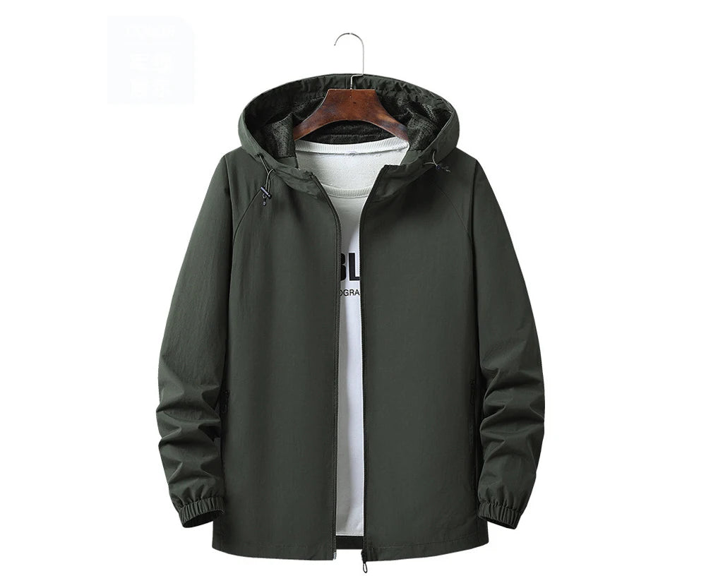 Autumn Men's Hiking Waterproof Jackets Men Outdoor Quick Dry Sports Climbing Hooded Coats Men Breathable Windbreaker Jackets 5XL