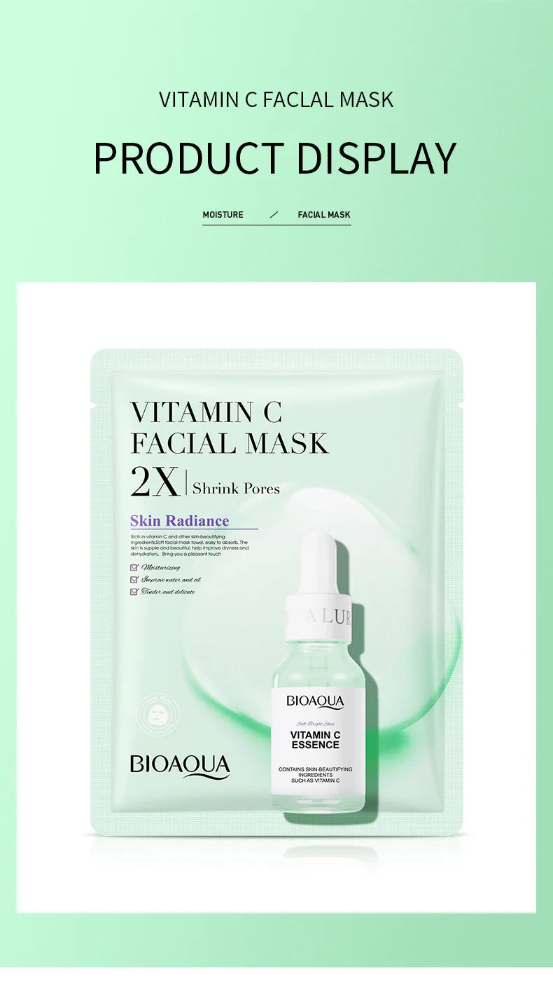 20pcs BIOAQUA Moisturizing Face Mask Whitenting Facial skincare Anti-aging Wrinkle Hydrating Facial Sheet Mask Skin Care