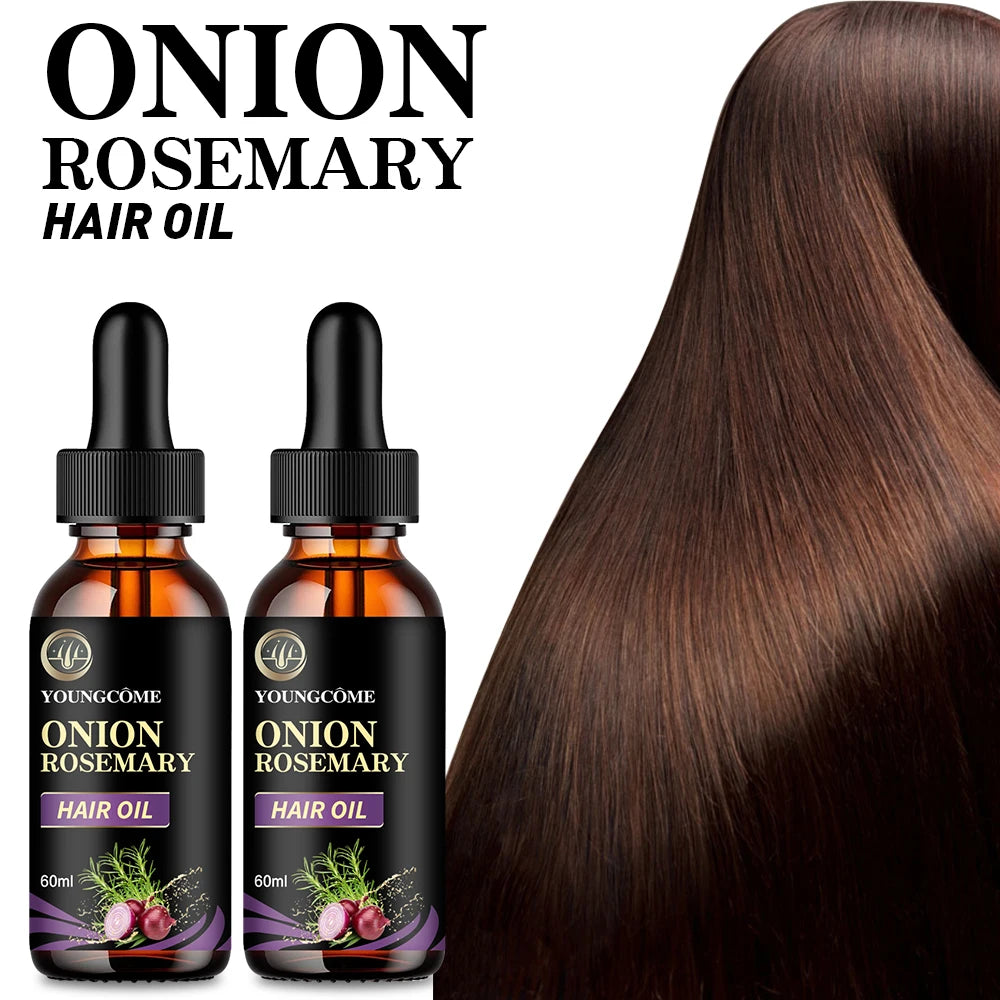 زيت عناية الشعر بالبصل والروزماري والنعناع مغذي ومقوي | Hair Care Oil Onion Rosemary Peppermint Nourishing Split Ends Organic