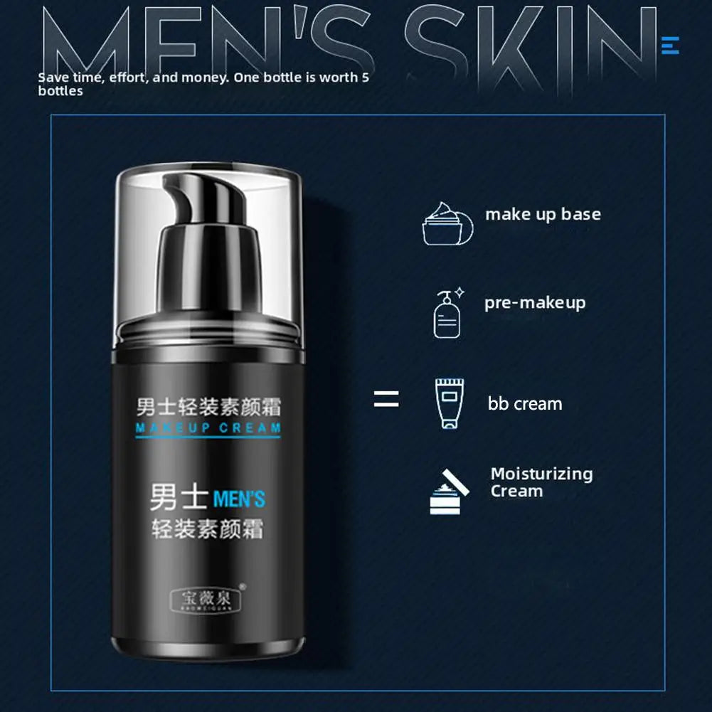 كريم مكياج طبيعي للرجال 50ج فا�نديشن مرطب ومضيق للمسام | Men's Natural Makeup Foundation Cream 50g Moisturizing Pore Minimizing