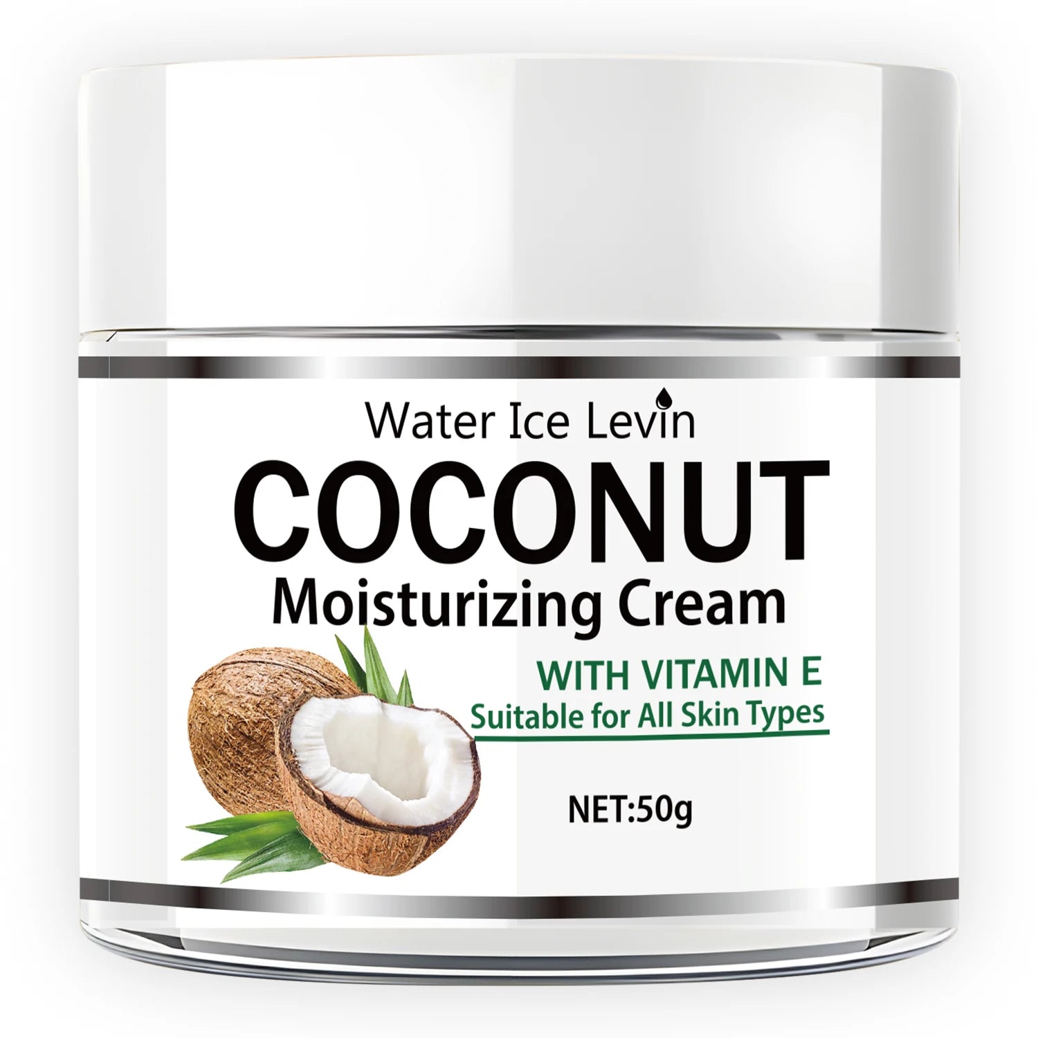 50g Coconut Oil Moisturizing Cream |   Collagen and Vitamin E |   Alcohol-Free |   Suitable for All Light Skin Tones |   Moisturizing Formula Containing Hyaluronic Acid and Retinol