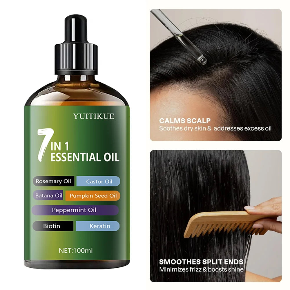 زيت شعر 7 في 1 عالي اللمعان سريع الامتصاص | 7-in-1 Hair Oil High Gloss Deep Nourishment