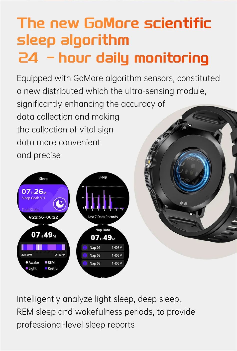 LIGE 1100mAh Large Battery Smart Watch 1.7" Full Screen Touch Bluetooth Smartwatch Men Sleep Heart Rate Monitor Compass Watches