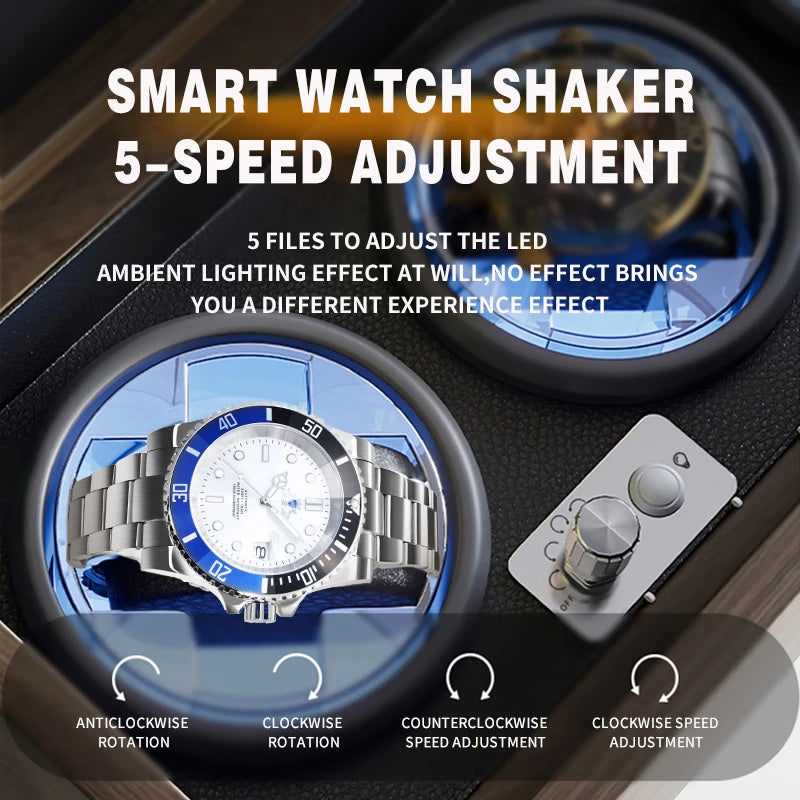 Luxury Wood Automatic Watch Winder Watches Box1 2 3 4 Slots With Japanese Marlboro Movement Watch Cabinet Clock Storage Box