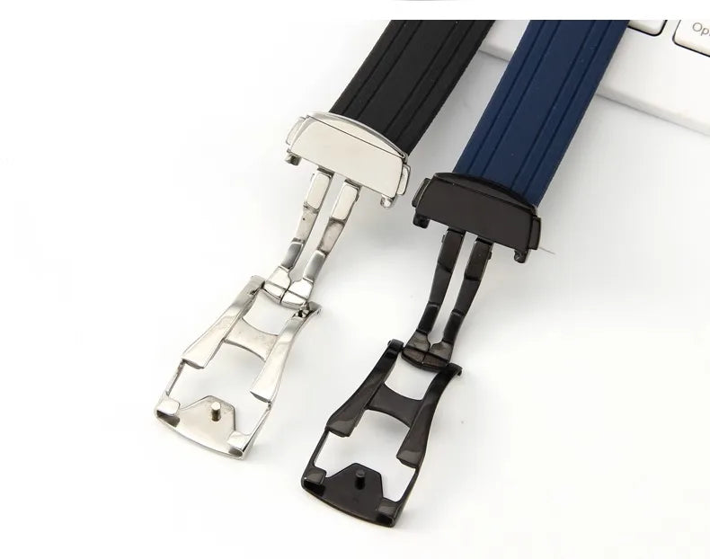 Rubber strap For Omega New Seamaster 300 Watchband High-Quality Watch Band Folding Clasp Curved End Watches Accessories 20mm