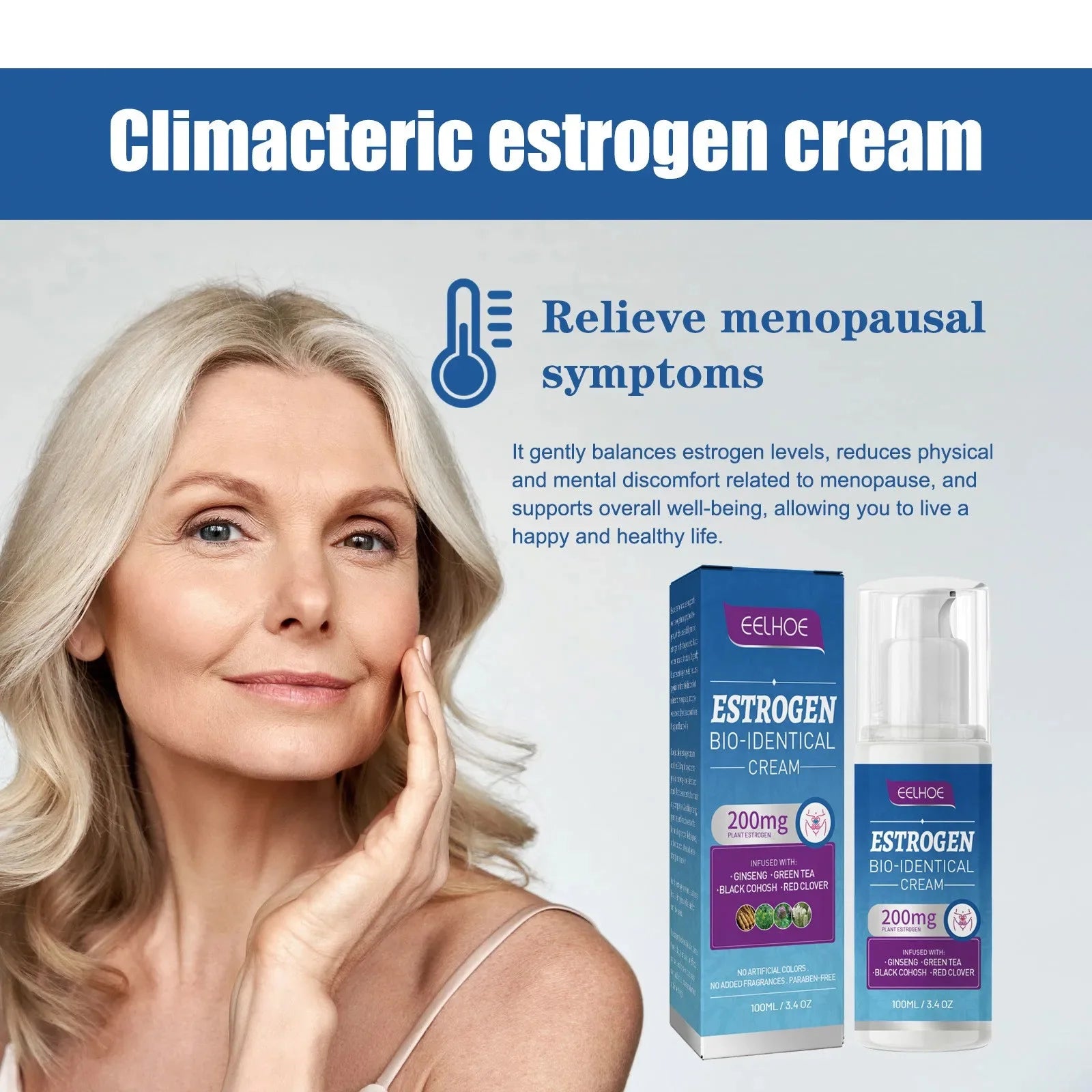 كريم توازن الإستروجين للنساء 100مل لسن اليأس وتوازن الجسم | Estrogen Relief Cream Women 100ml Menopause Soothing Body Balance