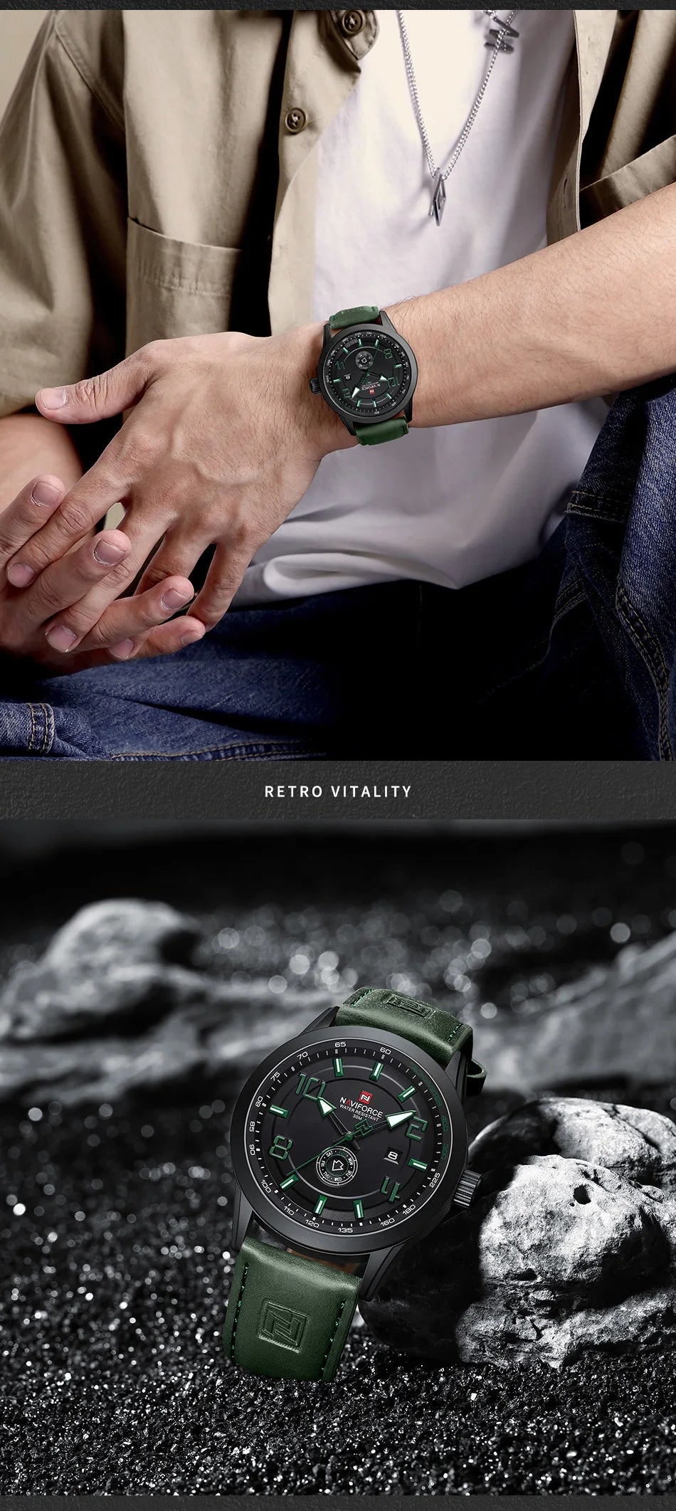NAVIFORCE Brand Original Luxury Classic Watches for Men Date PU Strap Male Quartz Wristwatch High Qaulity Luminous Clocks 2024