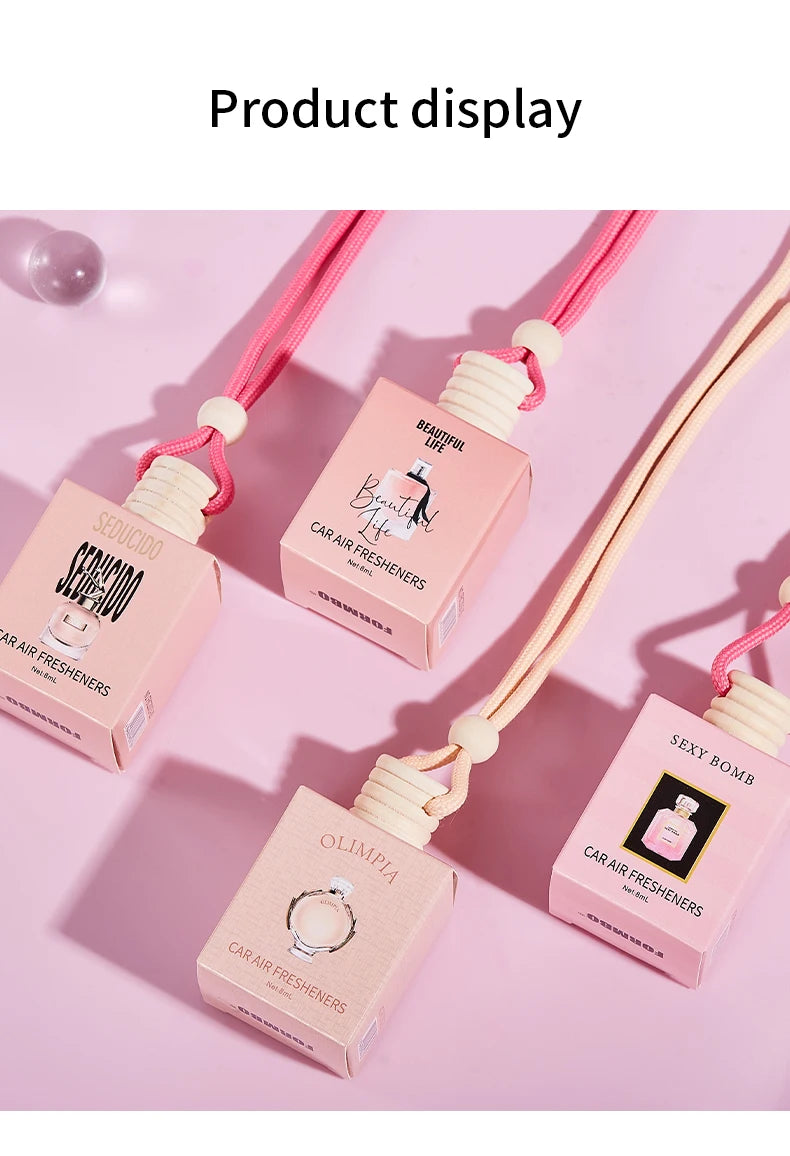 معطر سيارة وردي فاخر معلق لتعطير السيارة وتنقية الهواء | Pink Car Fragrance Pendant Interior Accessories Fresh Air Perfume