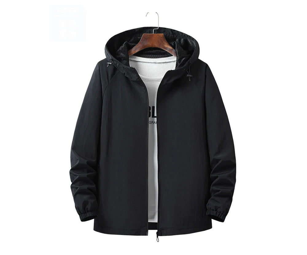 Autumn Men's Hiking Waterproof Jackets Men Outdoor Quick Dry Sports Climbing Hooded Coats Men Breathable Windbreaker Jackets 5XL