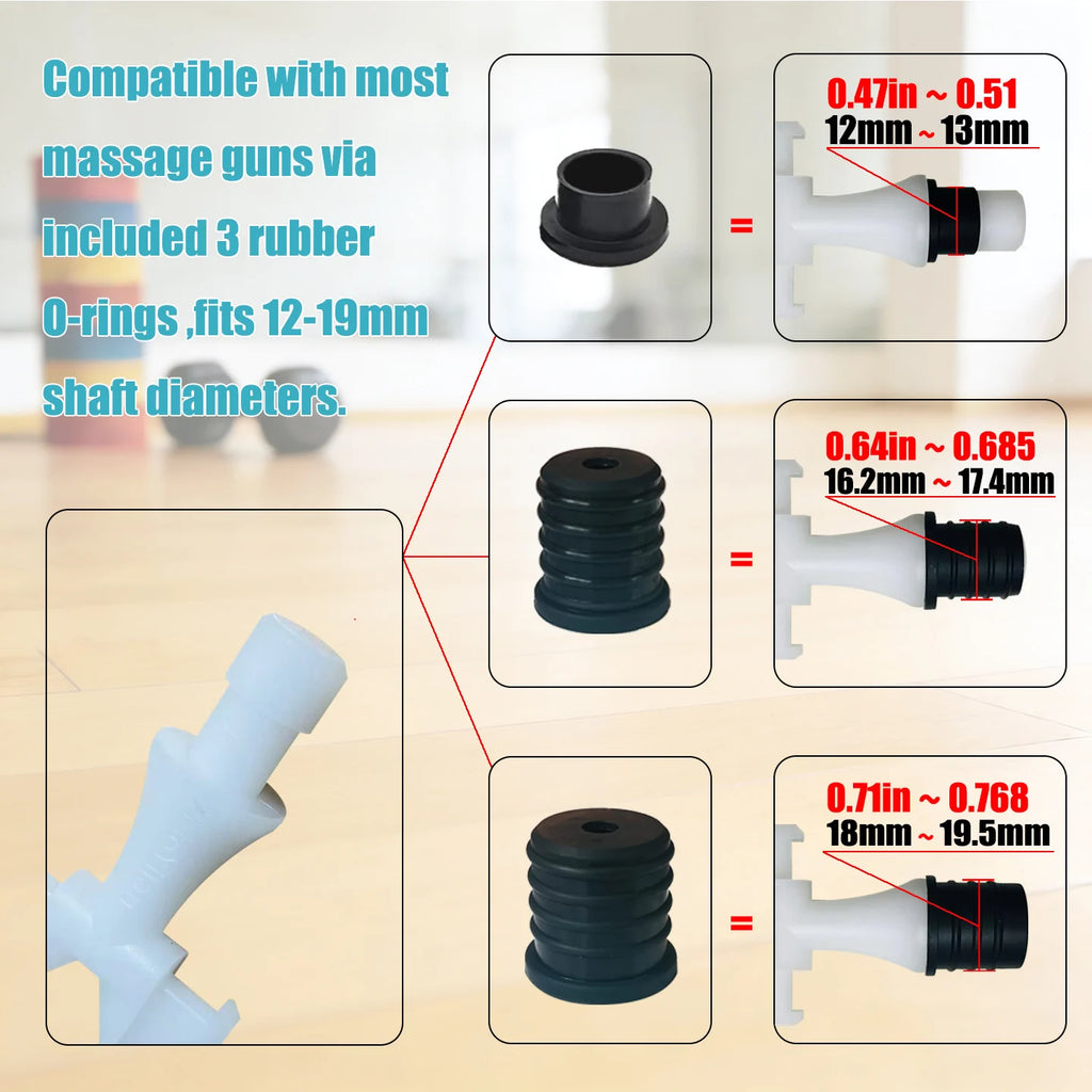 Massage Gun Head Attachments for 12-19mm Shaft, Replaceable Silicone Fascia Gun Head,   Fitness Accessories for Muscle Relief