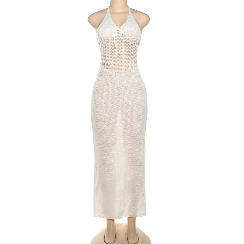 Sexy Cover Up Bikini Women Swimsuit Cover-up Beach Bathing Suit Beach Wear Knitting Swimwear Mesh Beach Dress Tunic Robe