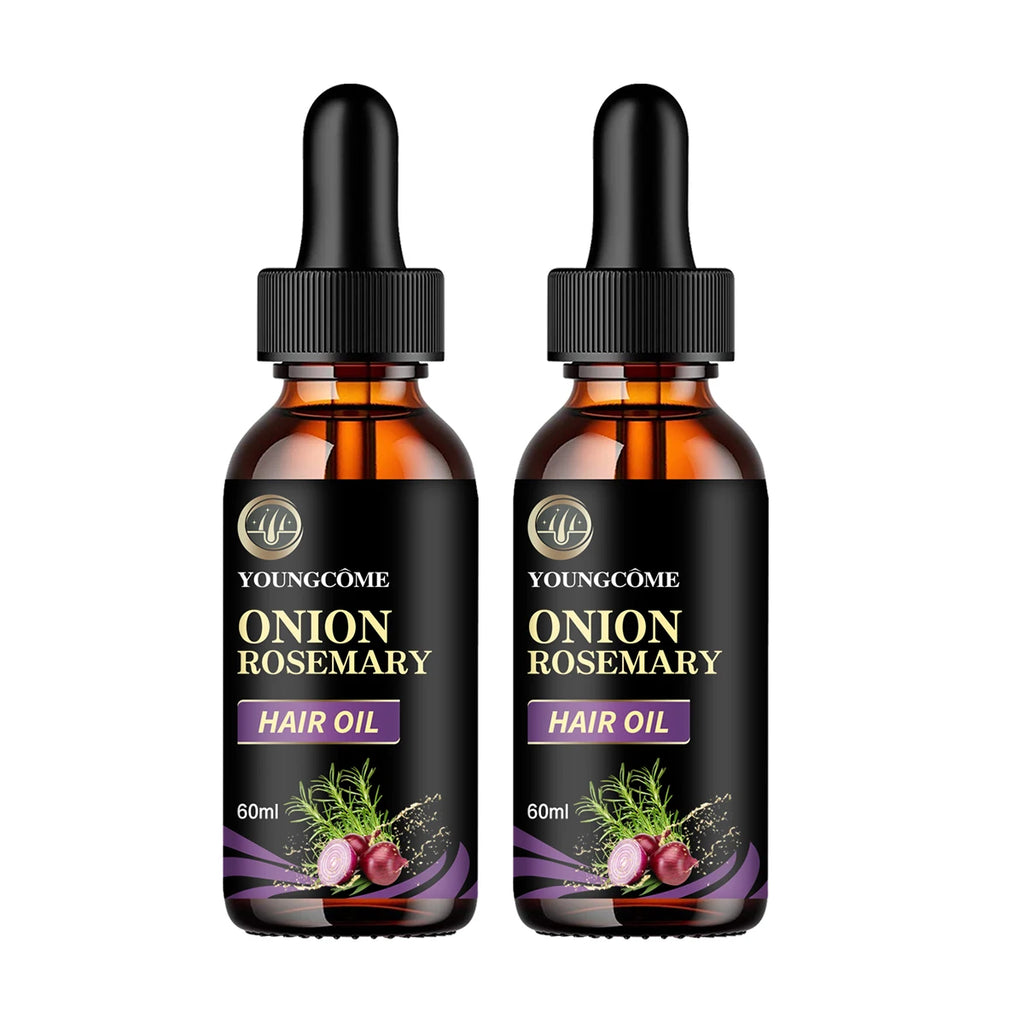 زيت عناية الشعر بالبصل والروزماري والنعناع مغذي ومقوي | Hair Care Oil Onion Rosemary Peppermint Nourishing Split Ends Organic