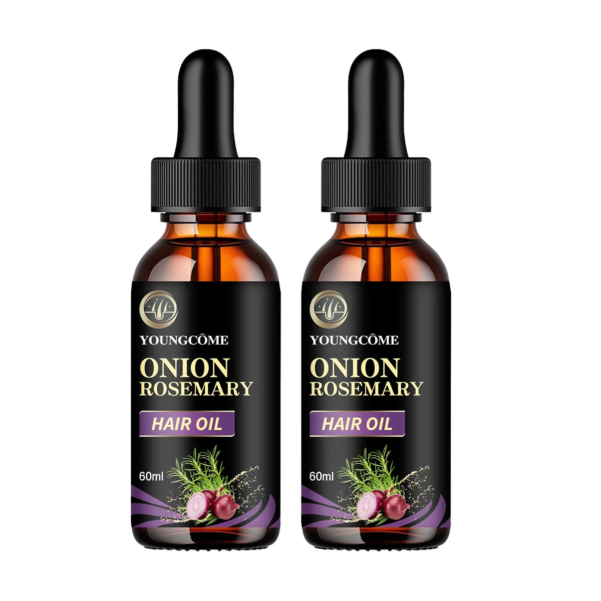 زيت عناية الشعر بالبصل والروزماري والنعناع مغذي ومقوي | Hair Care Oil Onion Rosemary Peppermint Nourishing Split Ends Organic