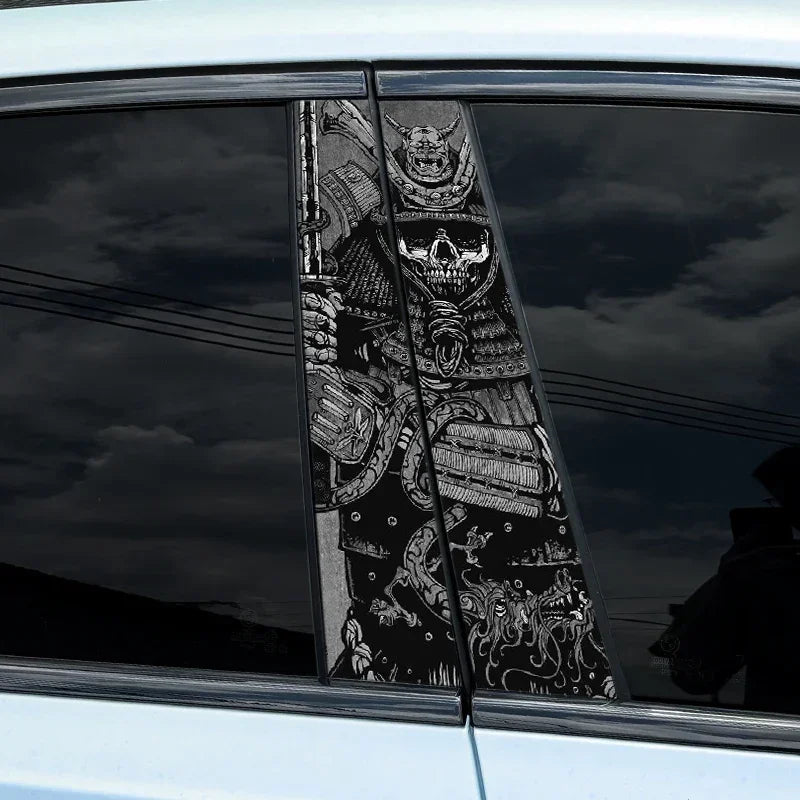 1pc/2pcs JDM Ninja Car Stickers Car B-pillar Vinyl Decals Waterproof Auto Center Pillar Sticker Cover Scratches Vehicle Decor