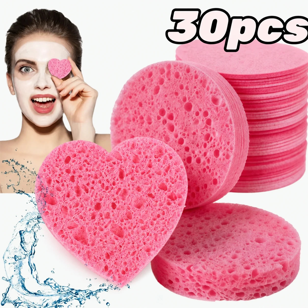 إسفنجة تنظيف الوجه المضغوطة للتقشير وإزالة المكياج | Compressed Facial Sponges Exfoliating Makeup Removal