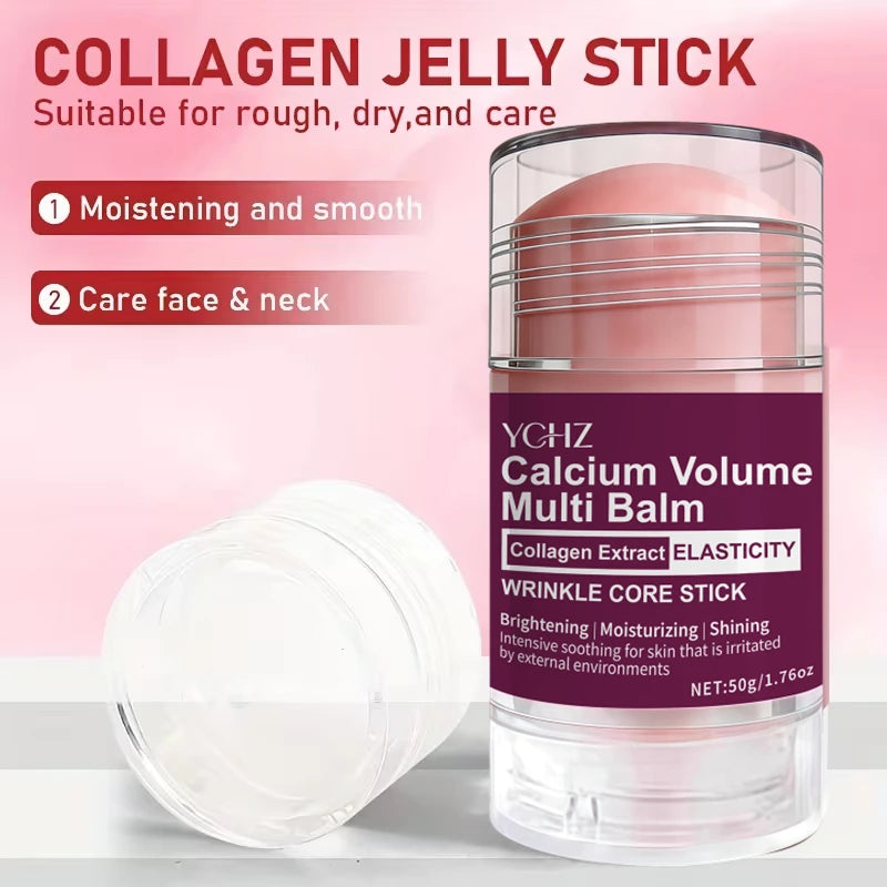 Collagen Facial Care Stick: a Multi-Functional Product That Combines Lip Balm, Eye Cream, Neck Cream, Primer, and Facial Moisturizer, Offering Hydrating and Firming Benefits, Suitable for All Skin Types