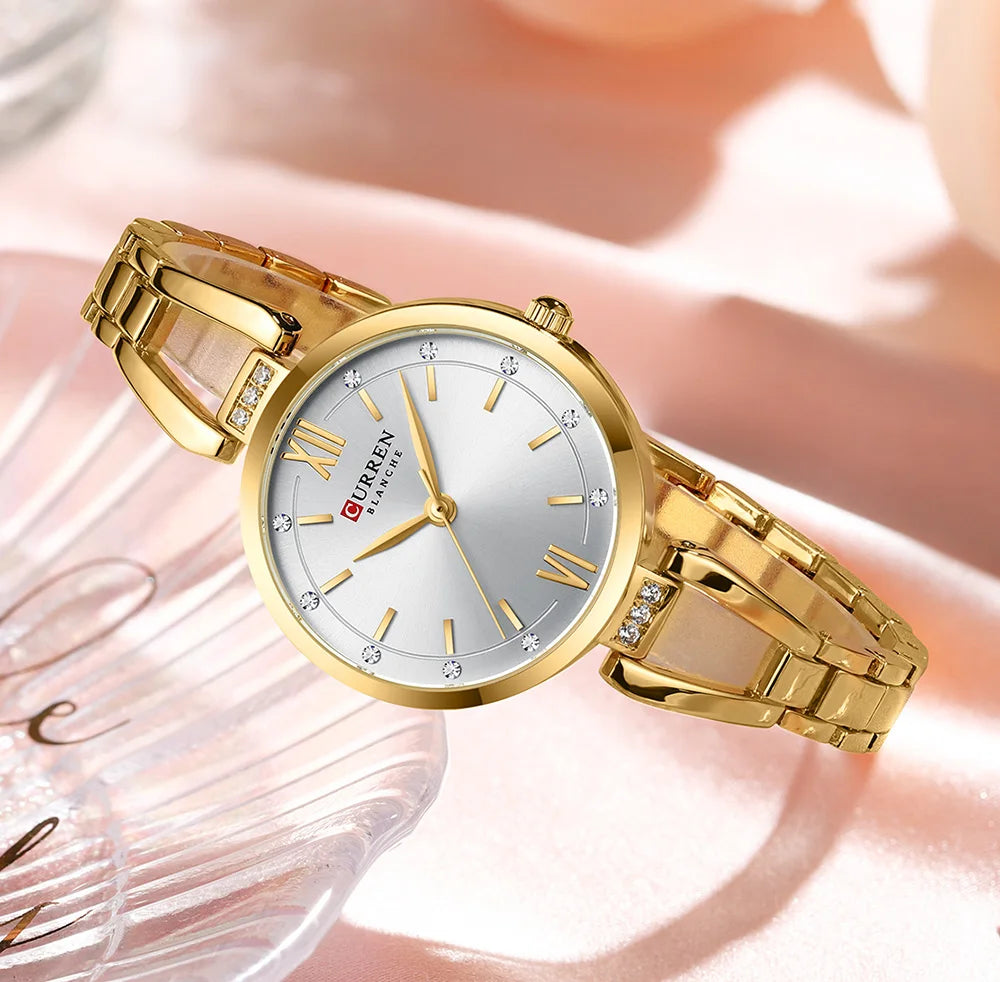 CURREN Brand Retro Quartz Watch Classic Roman Scale Ladies Bracelet Watches Women High Quality Wristwatch Vintage Female Clock