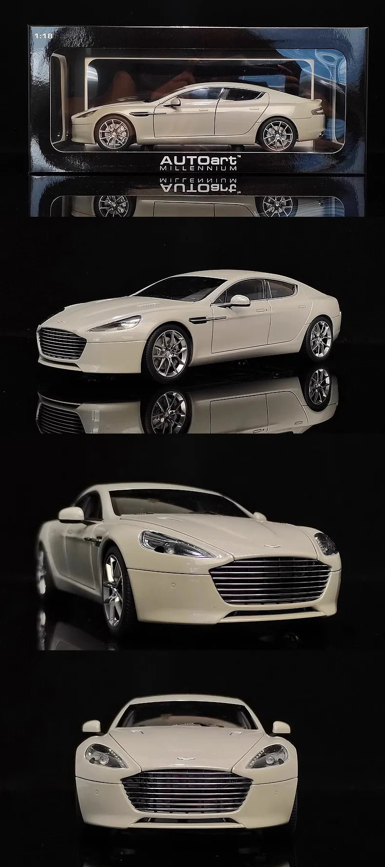 Autoart 1/18 Car Model Aston Martin Rapid S 2015 Edition Simulation Alloy Car Model Limited Car Collection Boy Birthday Gift