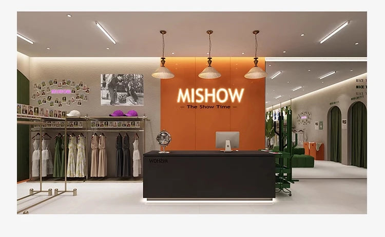 MISHOW Women's French V Neck Puff Sleeve Midi Dress 2026 Summer Button Detail Waist Slim Yellow Elegant Long Dress MXF29L2782