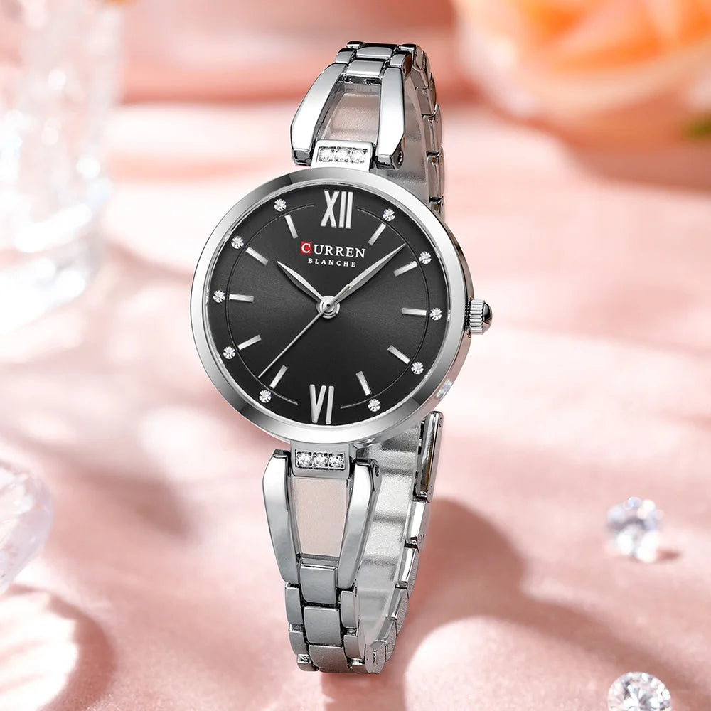 CURREN Brand Retro Quartz Watch Classic Roman Scale Ladies Bracelet Watches Women High Quality Wristwatch Vintage Female Clock