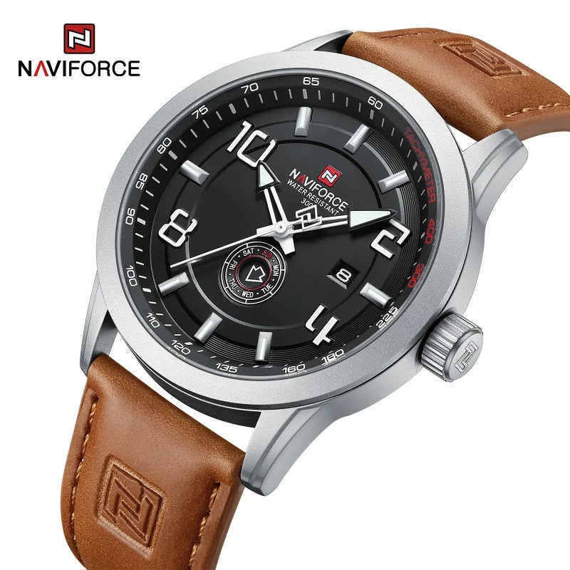 NAVIFORCE Brand Original Luxury Classic Watches for Men Date PU Strap Male Quartz Wristwatch High Qaulity Luminous Clocks 2024