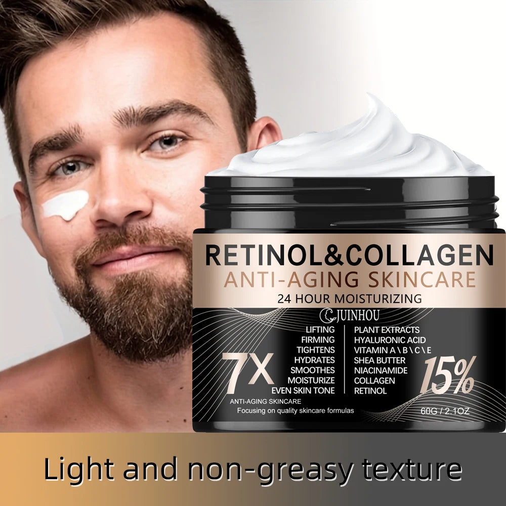 كريم ريتينول وكولاجين للرجال مضاد للشيخوخة ومرطب | JUINHOU Men's Retinol Collagen Anti-Aging Cream Moisturizing