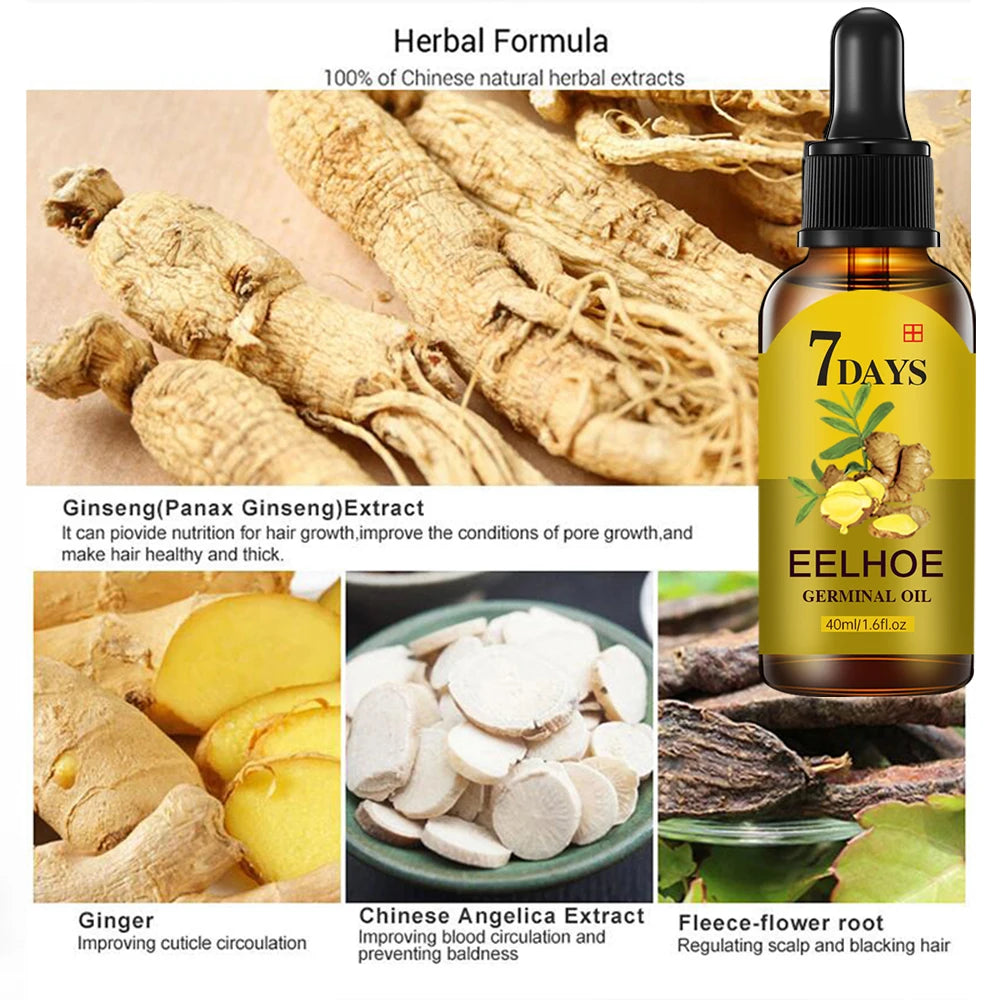 7 Day Rapid Growth Liquid Anti Hair Loss Ginger Growth Conditioning Treatment Nourish Hair Growth Oil Scalp Care Serum Products