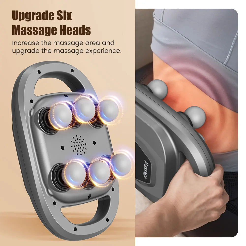 Fascia Gun Muscle Massager Gun High Frequency Back Waist Massage Machine Six-head Body Shoulder Professional Fascia Massage Gun