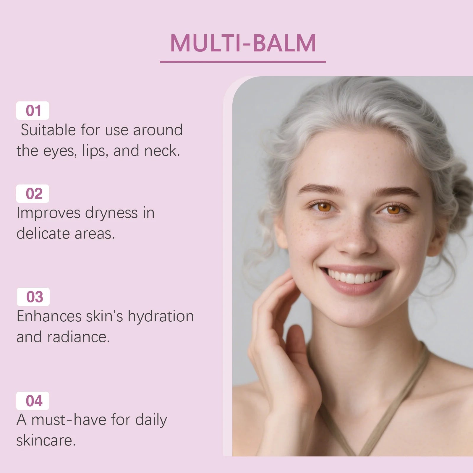 بالم كالسيوم وكولاجين متعدد الاستخدام للوجه والرقبة | Calcium Collagen Multi Balm Stick Hydrating Glow Face Neck Portable