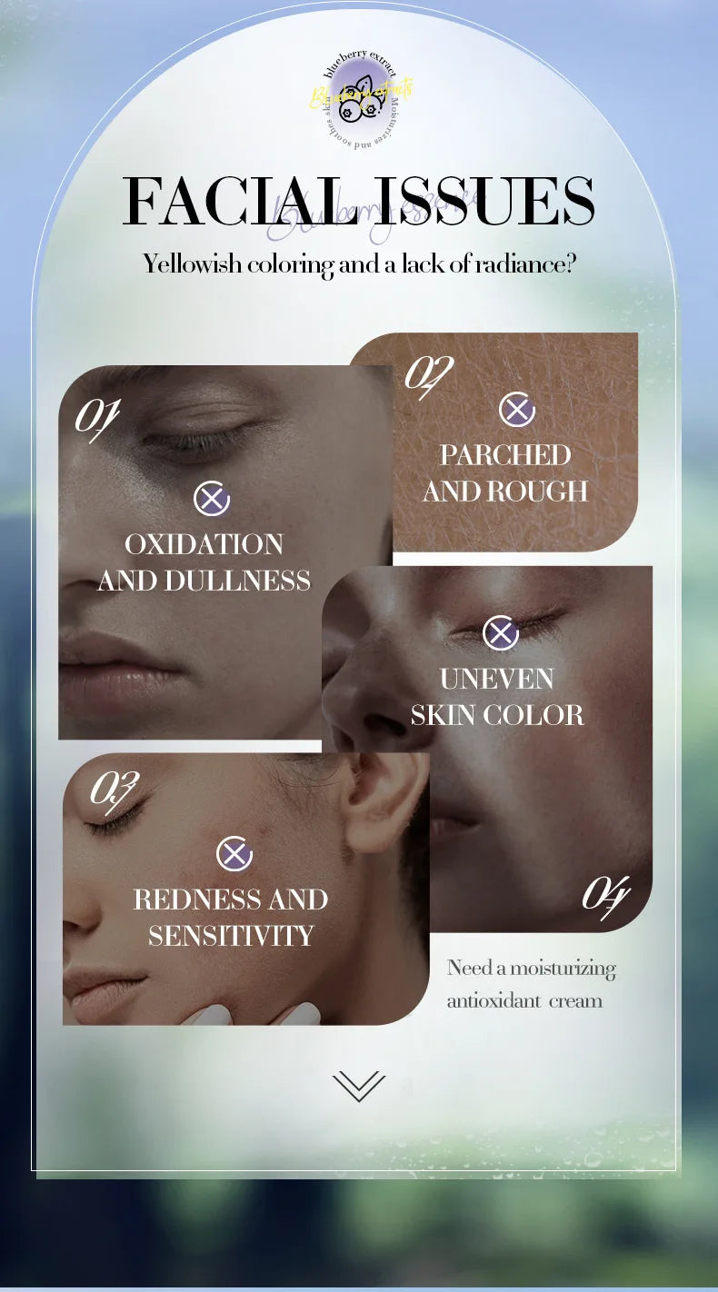 SADOER Blueberry Hyaluronic Acid Skin Brightening Cream Skincare Moisturizing Nourishing Facial Creams  Beauty Skin Care Product