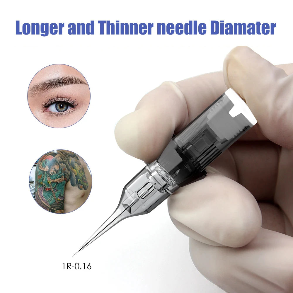 20pcs Tattoo Needles Revolution Cartridge Curved Magnum Shader Liner 0.16/0.18/0.3/0.35mm Tattoo Cartridges for Permanent Makeup