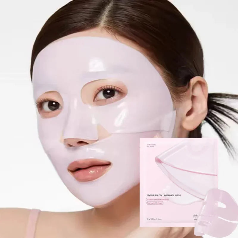 1/3/5pcs PDRN Pink Collagen Gel Mask Firms & Lifts Facial Skin Deeply Hydrates Evens Skin Tone Niacinamide Makes Skin Glow Mask