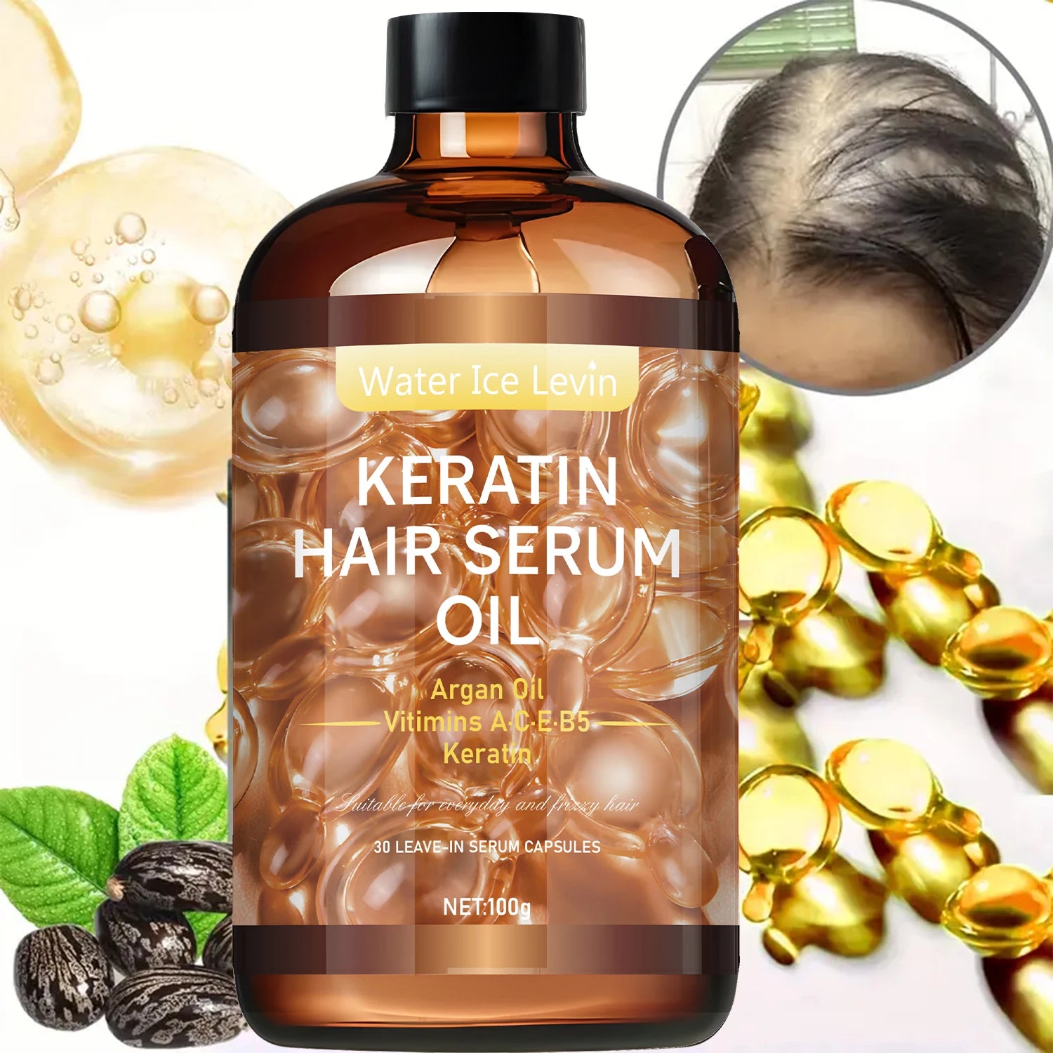 زيت عناية الشعر يرمم الجذور ويملأ المسام ويغذي بعمق | Hair Care Essential Oil Repairs Roots Fills Cuticles Nourishes Dry Hair