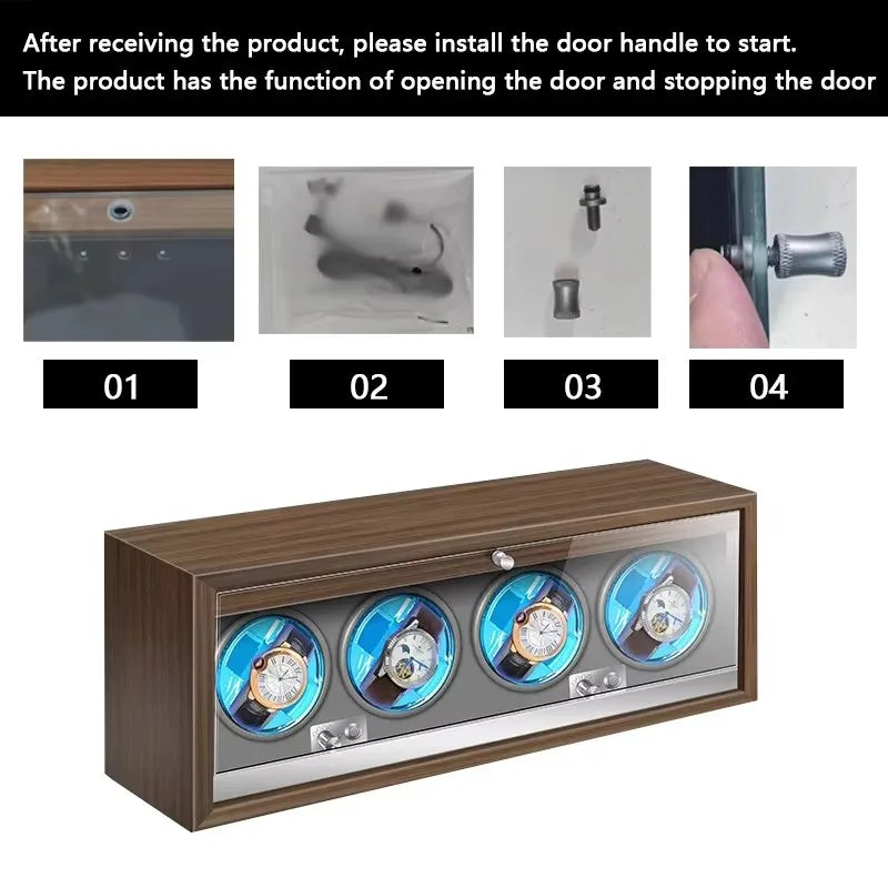 Luxury Wood Automatic Watch Winder Watches Box1 2 3 4 Slots With Japanese Marlboro Movement Watch Cabinet Clock Storage Box