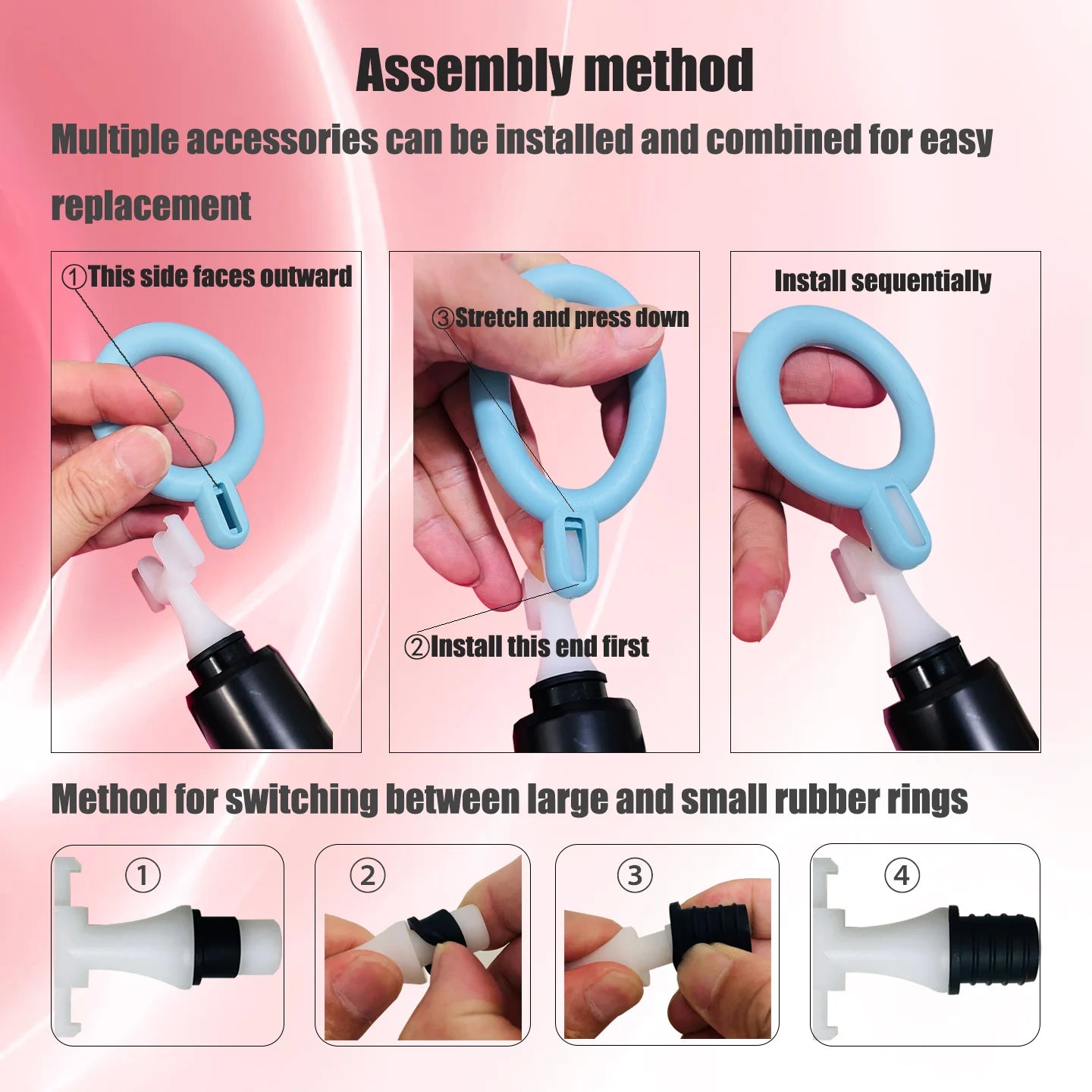 Massage Gun Head Attachments for 12-19mm Shaft, Replaceable Silicone Fascia Gun Head,   Fitness Accessories for Muscle Relief