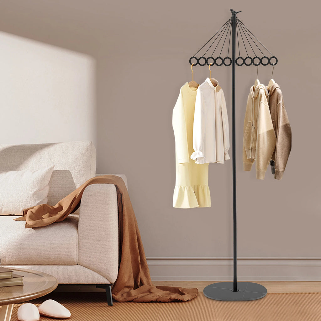 Clothing Rack with 10 Hooks Creative Decorative Metal Clothing Rack Entrance Clothing Rack With Rock Slab Base