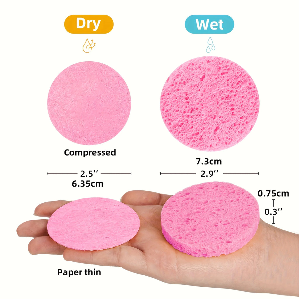 إسفنجة تنظيف الوجه المضغوطة للتقشير وإزالة المكياج | Compressed Facial Sponges Exfoliating Makeup Removal
