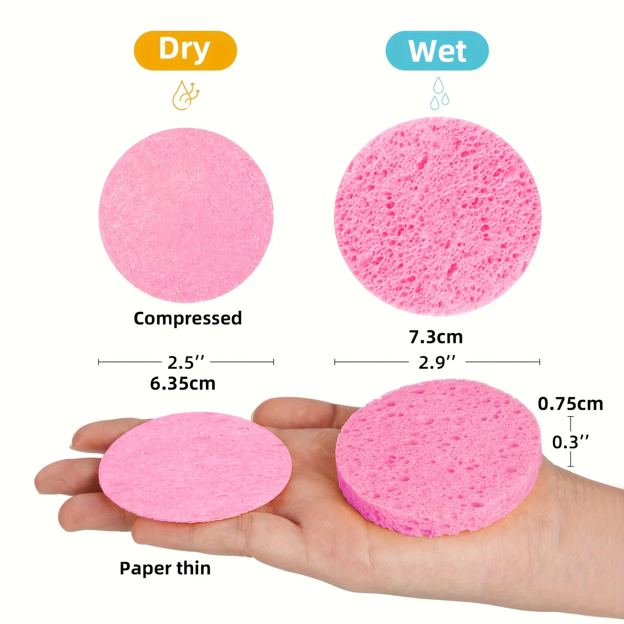 إسفنجة تنظيف الوجه المضغوطة للتقشير وإزالة المكياج | Compressed Facial Sponges Exfoliating Makeup Removal