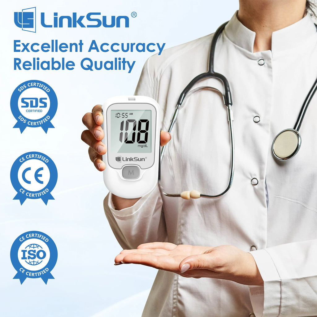Blood Glucose Meter LinkSun G-425-3 Glucometer 50/100pcs Diabetes Tester Blood Sugar Monitor Digital Glucosemeter Complete Kit