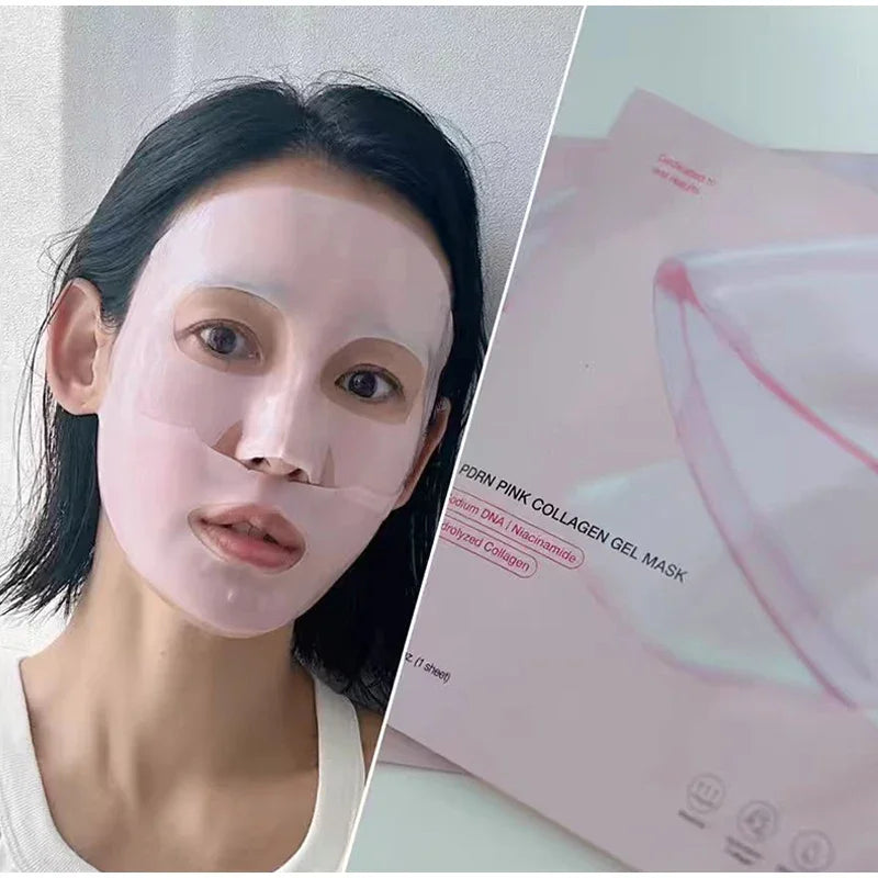 1/3/5pcs PDRN Pink Collagen Gel Mask Firms & Lifts Facial Skin Deeply Hydrates Evens Skin Tone Niacinamide Makes Skin Glow Mask