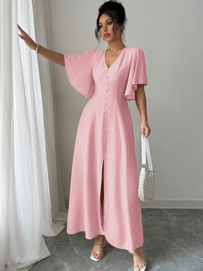2026 Early Spring New French Casual Elegant Dress With Button Design, Slim-fit Party Dress, Tea Break Dress For Women Party Sexy